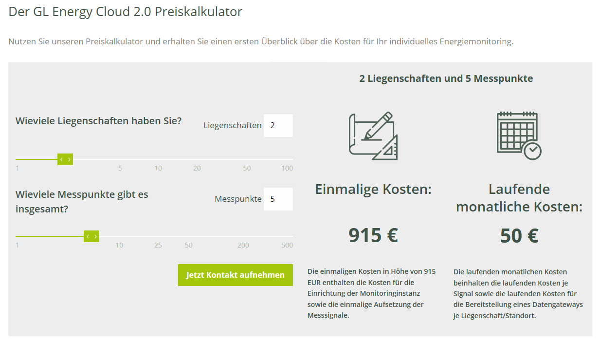 Preiskalkulator von GL Energielösungen